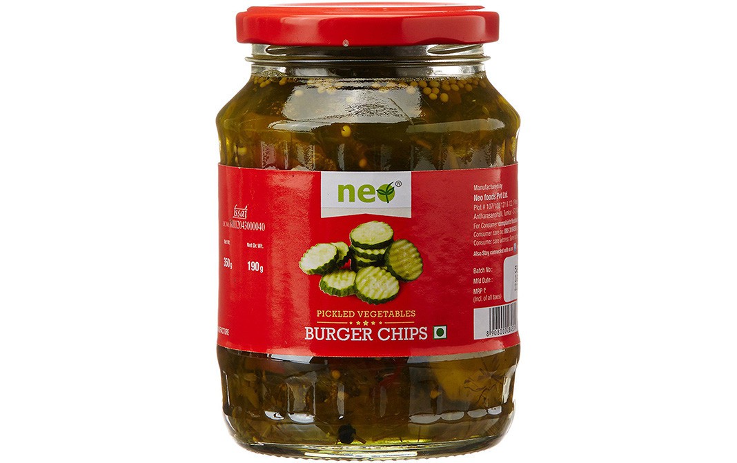Neo Pickled Vegetables Burger Chips   Glass Jar  350 grams